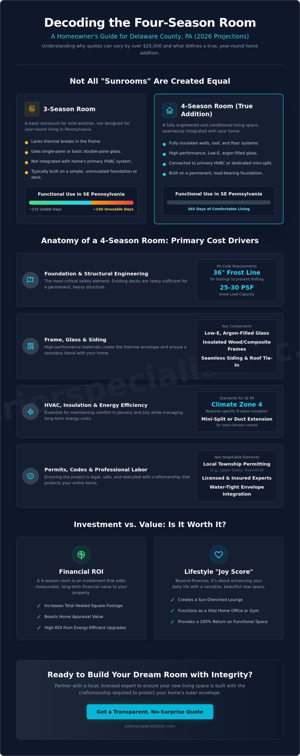Four Season Room Cost in Delaware County: 2026 Homeowner’s Price Guide