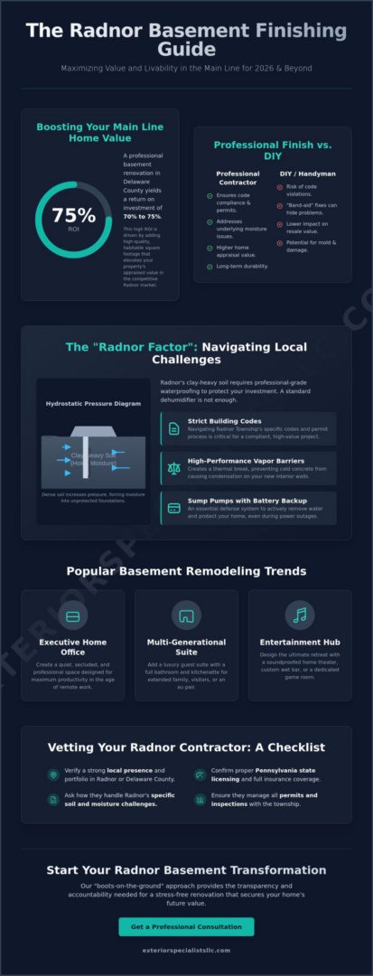 Top-Rated Basement Finishing Contractors in Radnor, PA: The 2026 Homeowner’s Guide