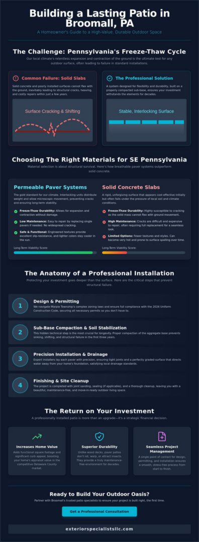Custom Patio Contractor Broomall PA: 2026 Design & Installation Guide