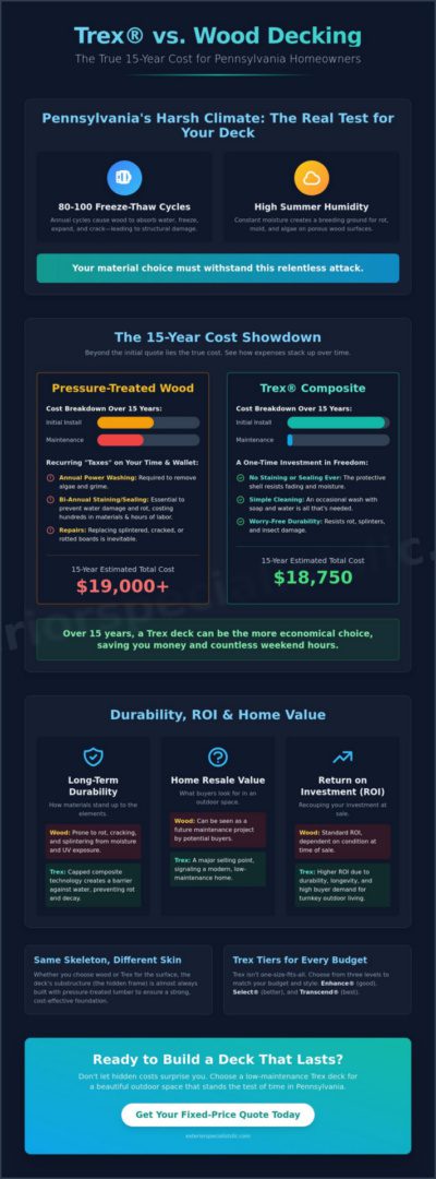 Trex vs Wood Deck Cost in PA: 2026 Homeowner’s Comparison Guide