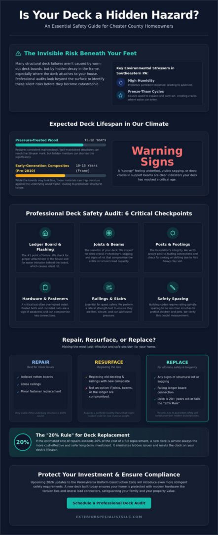 Professional Deck Safety Inspection in Chester County: The 2026 Homeowner’s Guide