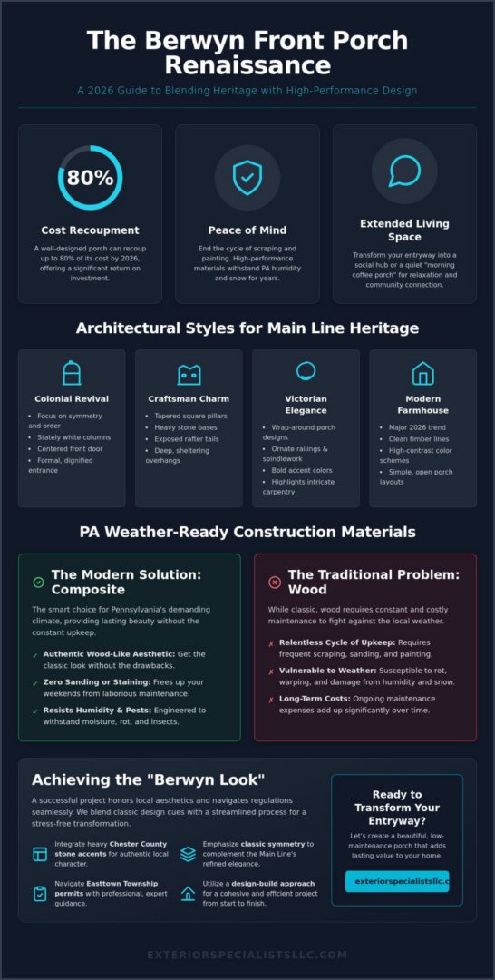 Beautiful Front Porch Ideas for Berwyn Homes: Elevating Main Line Curb Appeal in 2026