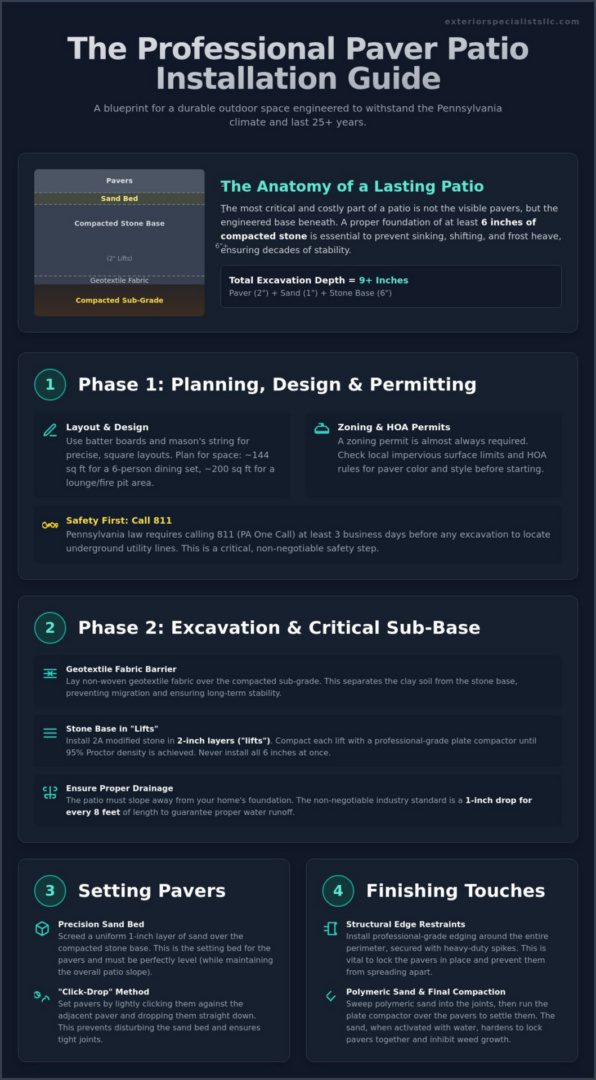 Paver Patio Installation Steps: A Professional Guide for 2026 Pennsylvania Homeowners