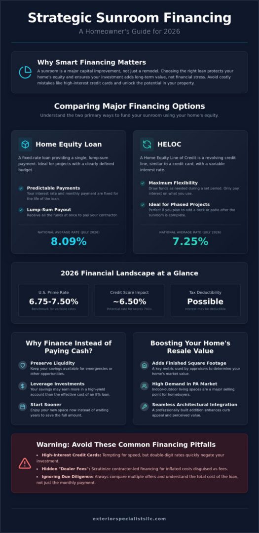 Sunroom Addition Financing Options: A 2026 Homeowner’s Guide to Funding Your Dream Space