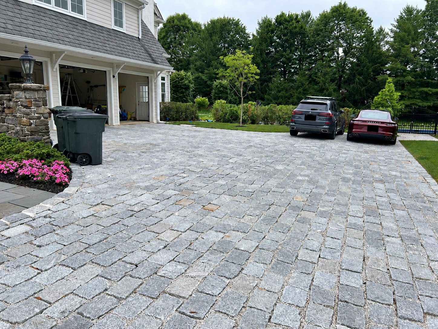 Belgian block driveway installation in Newtown Square, PA