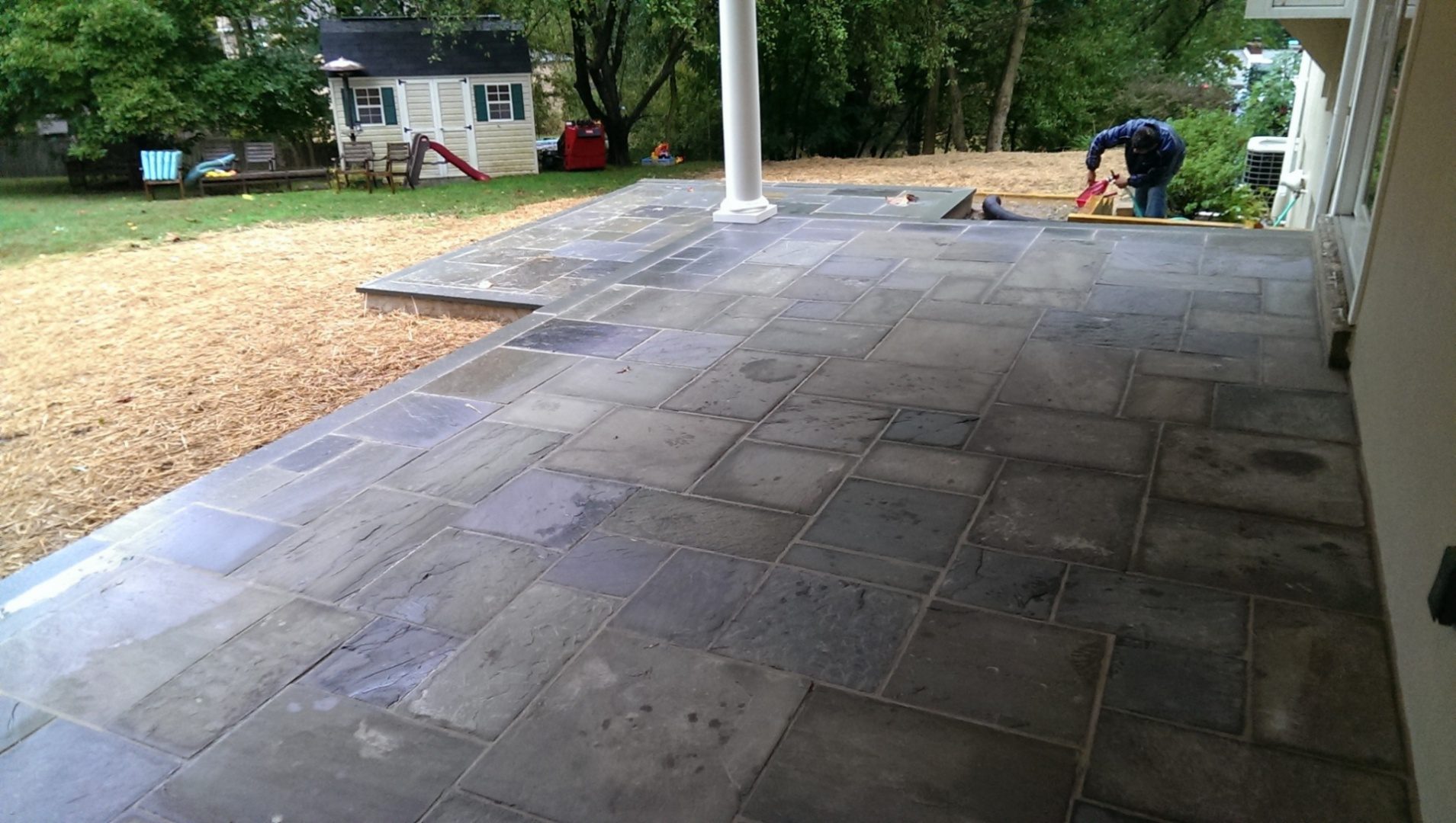 Bluestone patio detail in Bryn Mawr