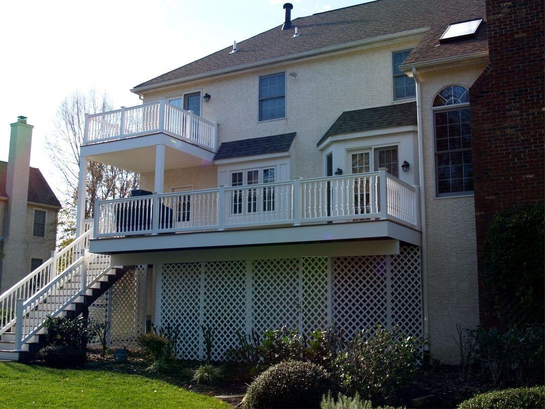 Multi-level deck on a two-story home
