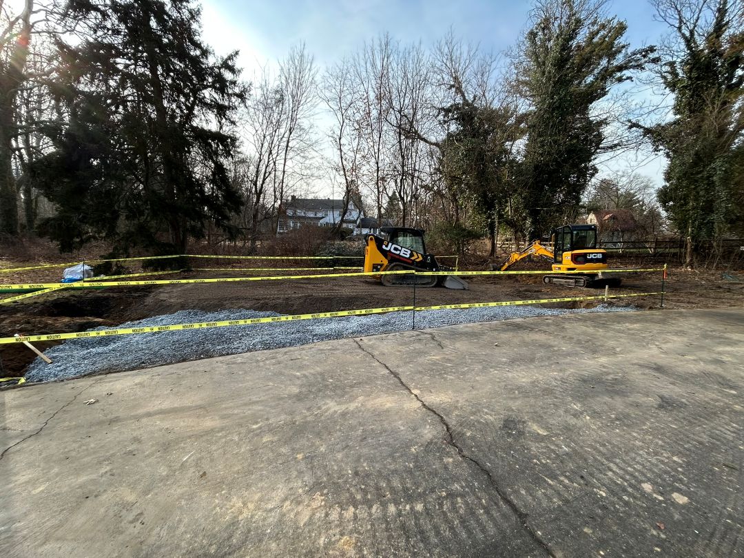 Garage site preparation in Montgomery County, PA